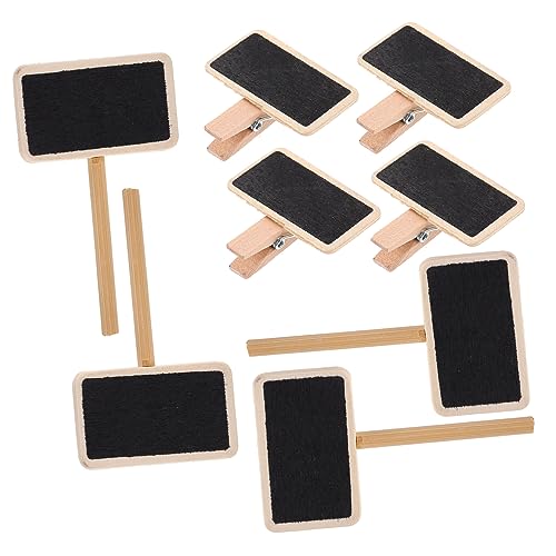 NUOBESTY 50 Stück Kleine Tafel-haftnotizen Memo-clips Klemmen Beachten Tafelschild Für Den Tisch Staffelei Stehen Notizklammern Mini-tafelclip Mini-kreidetafel-clips Kreideklammer Holz von NUOBESTY