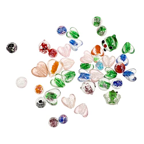 NUOBESTY 50 Stück Lose Glasperlen bastelzeug unikal halsketten glaskugel beads facettierte Rondellperlen Schmuck lose Perlen armschlinge farbige Perlen Bastelperlen selber machen Perlensets von NUOBESTY