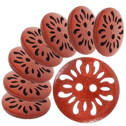 NUOBESTY 50 Stück Nähzubehör Nähknöpfe Bekleidungsknöpfe Retro Knöpfe Zum Basteln Nähverschluss Druckknopf Set Kits Chrysanthemenknöpfe Nähzubehör Holzkaffee von NUOBESTY