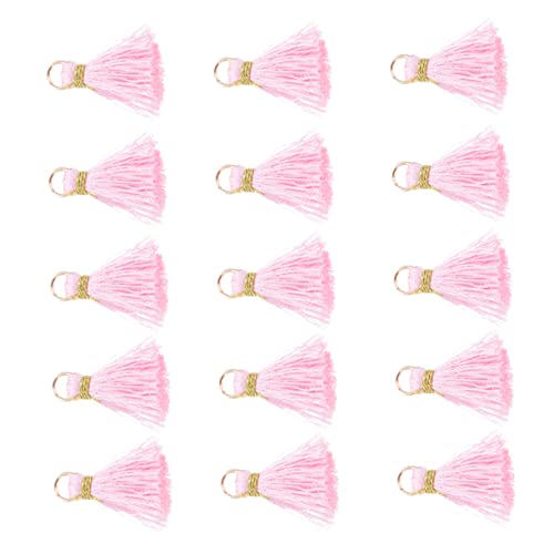 NUOBESTY 50 Stück Quaste Anhänger Bausatz handgefertigte DIY-Quasten Reize Farbiger Quastenanhänger quasten für lesezeichen home decoration Quaste für DIY dekorative Quaste Rayon Rosa von NUOBESTY