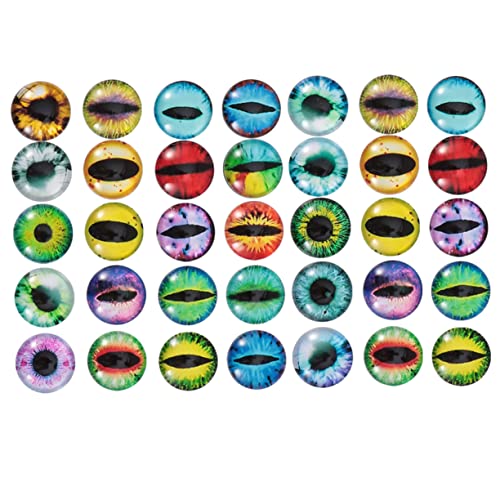 NUOBESTY 50 Stück Zeit Edelstein Glas Patch Schlangenaugen Basteln Bedruckte Flatback-cabochons Cabochons Aus Mosaikglas Flatback Dome Cabochons Kuppel Cabochons Anhänger Armband Eben von NUOBESTY