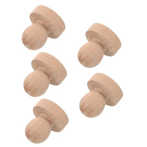 NUOBESTY 5St Aus Holz geschnitztes Siegel vielseitiger Stempelgriff aus Holz antiker Stempelgriff Griff aus Holzstempel Griff versiegeln Stempelgriff-Kit Stempelgriffe aus Holz hölzern von NUOBESTY