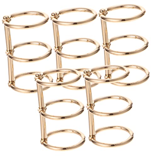 NUOBESTY 5St Ordnerring Binderinge für DIY Ordner Locher 3 Ring praktische Binderinge 6-Ringbuch kugelbinder ringbinder Notebook-Ring selber machen Notizbuch-Binderringe Legierung Golden von NUOBESTY