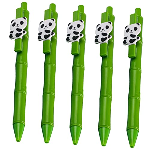 NUOBESTY 5St Panda-Stift schreibkladde kugelschreiber pens for school Kinder Stift Einfacher Gelstift vom Drucktyp Tintenstreifen-Schreibstift Schüler drücken Gelstift Cartoon-Gelstift Abs von NUOBESTY