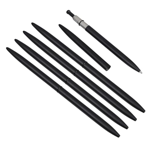 NUOBESTY 5St Rotierender Kugelschreiber Mikroscharniere Drehknopf Drehkugelschreiber Kugelschreiber er Set Schreibstift aus Metall Kugelschreiber für Studenten Rostfreier Stahl Black von NUOBESTY