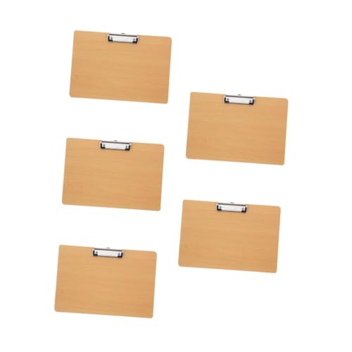 NUOBESTY 5St Schreibblock-Clip Büroklammer Zwischenablageordner Datei-Organizer-Zwischenablage Büro-Klemmbrett Zeichnung in der Zwischenablage Clipboard-Ordner Office-Dateiordner MDF Khaki von NUOBESTY