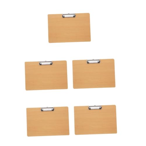 NUOBESTY 5St Schreibblock-Clip Zwischenablageordner Klemmbretter Zeichenbretter für Künstler Klemmbrett mit Speicher Mini-Klemmbrett kleines Klemmbrett Zwischenablage klein MDF Khaki von NUOBESTY