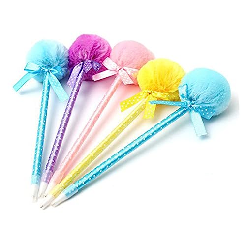 NUOBESTY 5St Schreibwaren farbige kugelschreiber stationery set fluffy pen Flauschige Kugelschreiber Lustige Kugelschreiber schönschreib kugelschreiber Eingabestift Cartoon-Kugelschreiber von NUOBESTY