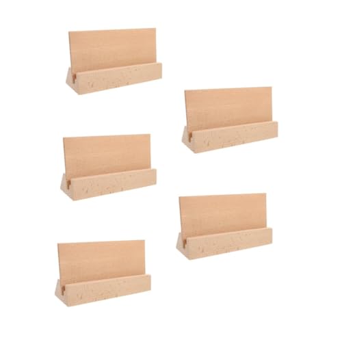 NUOBESTY 5St Tischkalenderbasis aus Holz universelles Tablett Vitrine Vitrinen Clip -Kartenclip büro organizer visitenkartenständer Halter für Büroklammern Postkartenhalter Beige von NUOBESTY