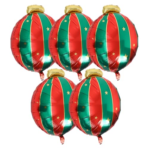 NUOBESTY Weihnachtsballon-dekorationen 5 Stück Aluminiumfolie Weihnachtsballons Aufblasbare Ballons für Partyzubehör Dekorativ von NUOBESTY