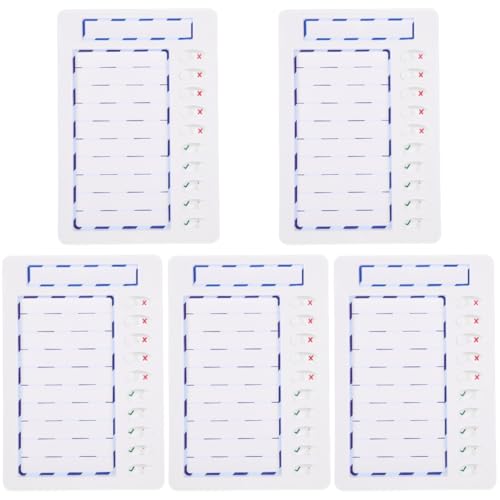 NUOBESTY 5St löschbare Planungstafel Bretter Planke Zeitplandiagramm für zu Hause Listen Sie Notizblöcke auf Verhaltensdiagramm für Jugendliche Aufgabendiagramm für Jugendliche Plastik von NUOBESTY
