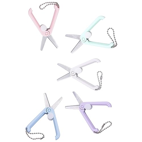 NUOBESTY 5St papierschere schrenzpapier mehrzweckschere embroidery scissors stickschere Kinderschere Mini-Schere faltbar Werkzeug zum Schneiden von Stoffen tragbare Schere Rostfreier Stahl von NUOBESTY