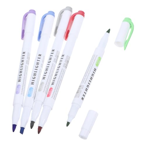 NUOBESTY 5st Doppelseitiger Textmarker Dual-marker-pinselstifte Markierstifte Mit Doppelbürste Journaling-zubehör Flüssiger Textmarker Markierungsstift Textmarker Für Die Schule Plastik von NUOBESTY