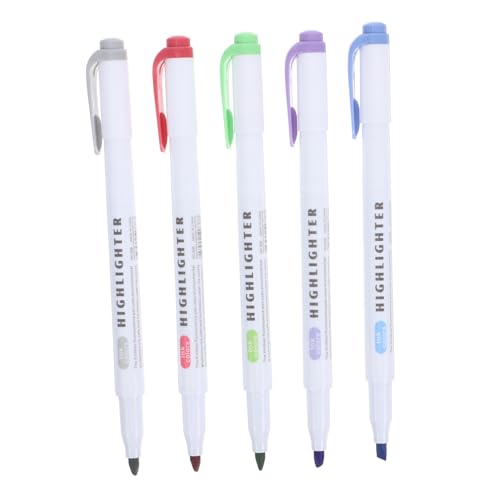 NUOBESTY 5st Doppelseitiger Textmarker Fluoreszierender Stift Farbstift Textmarker Für Die Schule Einzigartige Stifte Ästhetische Highlighter Doppelstifte Schicke Marker Farbmarker Plastik von NUOBESTY