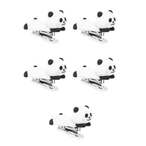 NUOBESTY 5st Panda-hefter Cartoon-hefter Tischheftmaschine Hefter Süß Kleiner Hefter Mini Süßer Hefter Desktop-hefter Hefter Für Den Unterricht Hefter Klein Mini-schulbedarf Weiches Gummi von NUOBESTY