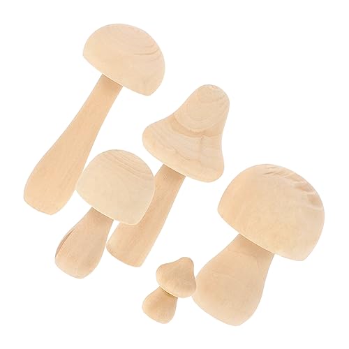 NUOBESTY 5st Pilzhandwerk Für Kinder Leerer Handwerkspilz Leeres Pilzhandwerk Mini-pilzschmuck Kunstpilz Selber Machen Basteln Für Kinder Pilze Selber Basteln Kinder Malen Pilz Hölzern von NUOBESTY