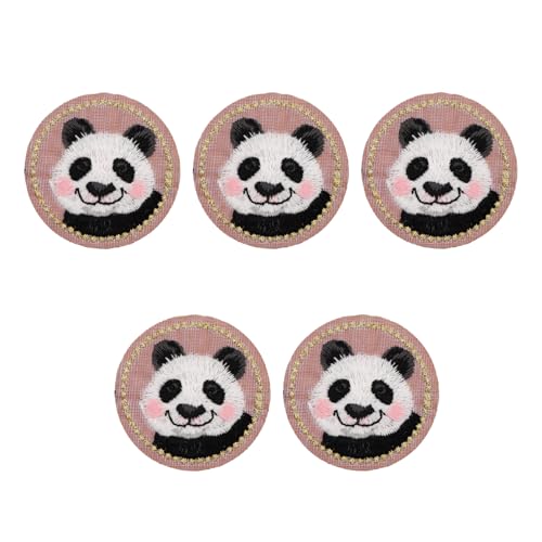 NUOBESTY 5st Sticksticker Nähen Aufnäher Nähen Tier Patch Zum Aufnähen Panda-kleidungspatch Kleiderflicken Für Löcher Tierpatch Gestickt Reparaturflicken Für Jeans Colorful Polyester von NUOBESTY