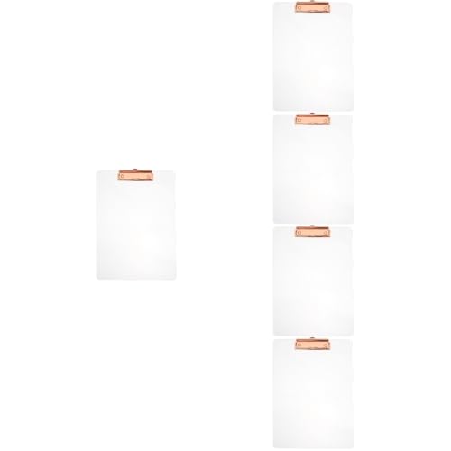 NUOBESTY 5st Transparenter Ordner Zwischenablagen Masse -zwischenablage Papierhalterbrett Speicher-zwischenablage Übersichtliche Zwischenablage Roségoldenes Klemmbrett Rose Gold Acryl von NUOBESTY