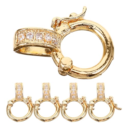 NUOBESTY 5st Umrüstschnalle Kit Zur Schmuckherstellung Geschichtet Perlen Kordel Zur Schmuckherstellung Kette Armbänder Verschlüsse Schließe Bausatz Crimpen Schlüsselanhänger Golden Kupfer von NUOBESTY