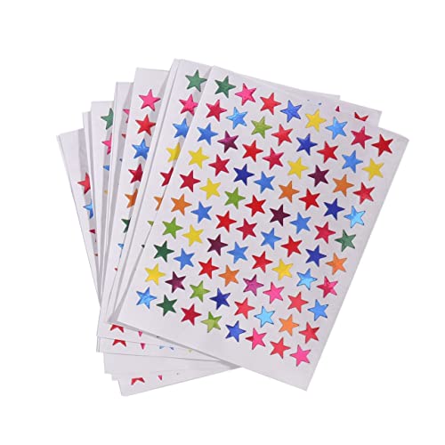 NUOBESTY 6 Packungen Selbstklebende Glitzer Sternaufkleber 1 Cm Verschiedenen Farben Ideal Belohnungen Für Schüler Dekoration Für Schule Und Kindergarten Lehrerbedarf Und von NUOBESTY