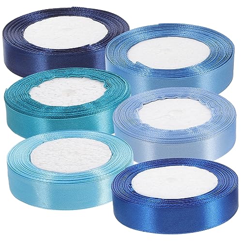 NUOBESTY 6 Rollen 25cm Band Praktisches Geschenkband Zubehörteil Verschleißfestes Geschenkband Schneidbares Paketband Praktisches Bastelband Verschleißfestes Verpackungsband Blue Polyester von NUOBESTY