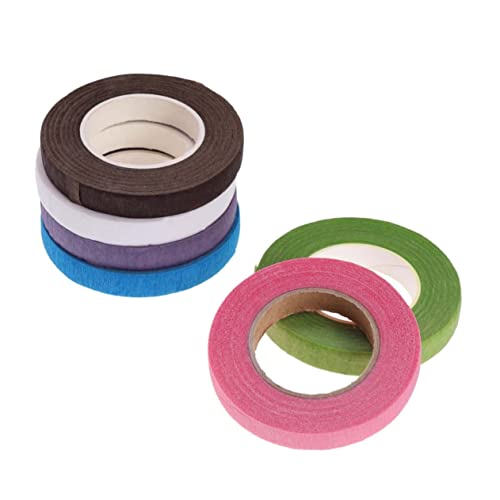 NUOBESTY 6 Rollen 30 Blumenband Farbiges Klebeband Grüne Blumenbänder Farbband Blumen-washi-tape Bastelband Topfband Blumenstraußbänder Farbiges Band Blumenstrauß Selber Machen von NUOBESTY