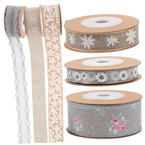 NUOBESTY 6-Rollen-Box Blumenband Bänder favorisieren Dekoration Streamer seidenband ribbon Bastelzubehör trauzeugengeschenke bescherung Geschenkband verpacken Packband Bogenband Polyester von NUOBESTY