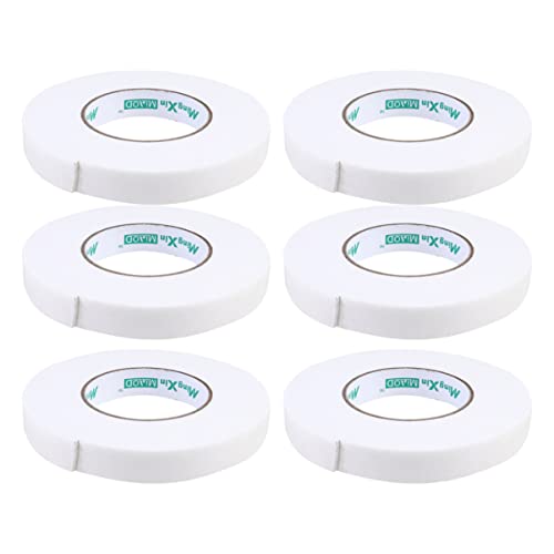 NUOBESTY 6 Rollen Klebeband double sided tape doppelseitige klebebänder white tape door sealing strip fensterdichtungen doppelseitig klebendes Trennpapier Streifen mit Kleber Kabel Weiß von NUOBESTY