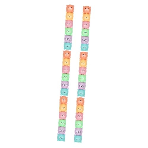 NUOBESTY 6 Sätze Bear Textmarker Bunte Stifte Kleiner Lesezeichen Tragbarer Buchmarker Schulmarkierungsstift Schulbedarf Multifunktionaler Markierstift Scrapbook-marker Plastik von NUOBESTY