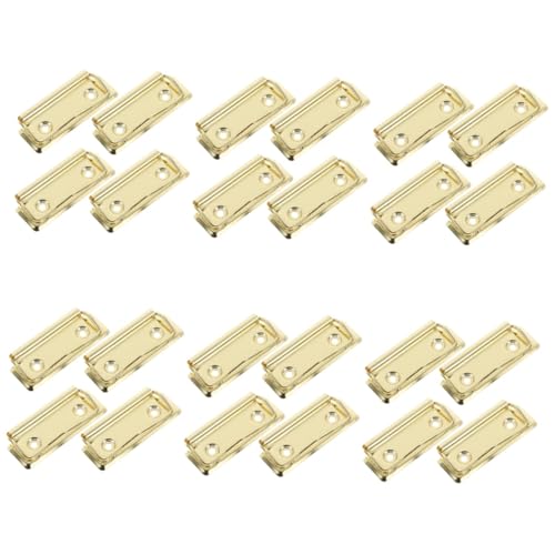 NUOBESTY 6 Sätze Bindemittel Aktenhefter Papierklemmen Metall Metallklammer Dokumentenordner Schwarze Heftklammern Große Clipboard-clips Aluminiumlegierung Golden 4 Stück * 6 von NUOBESTY