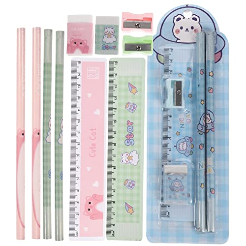 NUOBESTY 6 Sätze Bleistift-set Zeichenstift Schulbleistifte Bleistiftspitzer Für Das Büro Handbleistiftspitzer Handheld-briefpapier Radiergummis Für Kinder Mathematisches Lineal Abs von NUOBESTY