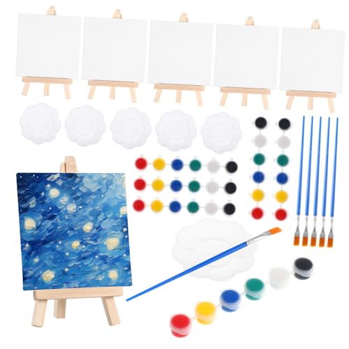 NUOBESTY Mini-staffelei-set Für Ölgemälde 6 Sets Aquarell-malset Auf Künstlerbedarf Für Jungen Und Mädchen Erwachsene Party von NUOBESTY