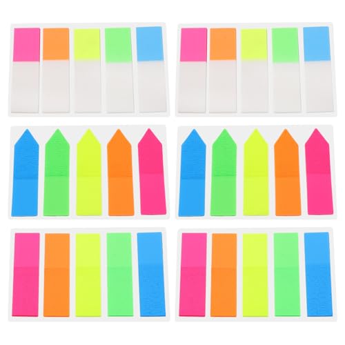 NUOBESTY 6 Sets Von Lesezeichen Haftnotizen Bunte Halbtransparente Seitenmarker Für Bücher Notizen Und Studienmaterialien Jeweils 2 Sets Vollfarbe Und Pastellfarben von NUOBESTY