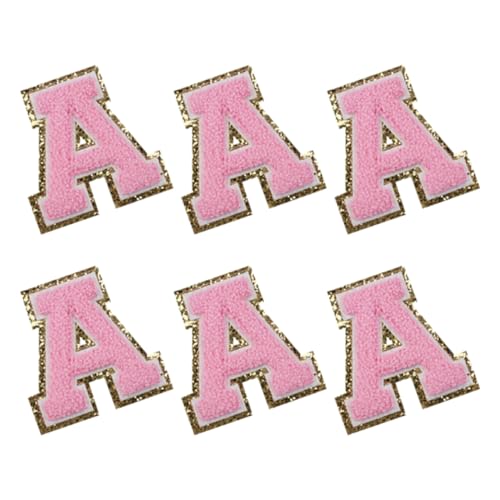 NUOBESTY 6 Stk Stoffaufnäher Mit Buchstabenstickerei Kreuzstichpackungen Aufnäher Nähen Hutflecken Stichflecken Stickrahmen Gewebereparaturband Stickmaschine Bestickt Rosa Handtuchstickerei von NUOBESTY