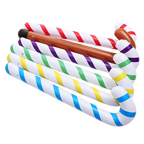 NUOBESTY 6 Stück Aufblasbare Pvc Krücken Gehstock Weihnachten Outdoor Dekorationen Aufblasbare Weihnachtsdekorationen Zuckerstange Weihnachtsschmuck Candy Sticks Outdoor Ornamente Outdoor von NUOBESTY