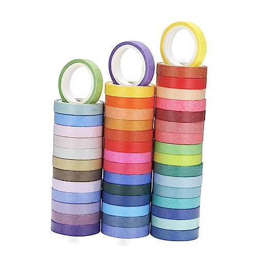 NUOBESTY 60 Rollen Klebeband Klebstoff Lieferungen Gummiertes Papierband Aufkleber Für Geschenkverpackungen Bastelband Speziell Geformte Aufkleber Spender Colorful Japanisches Papier von NUOBESTY