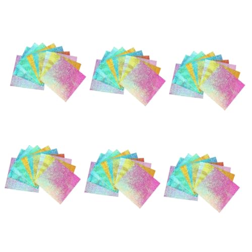 NUOBESTY 600 Stk Papier falten schimmerndes Faltpapier gelbes Geschenkpapier einfaches Geschenkpapier bastelpapier craftpapier Pergamentpapier Packpapier schillerndes Papier buntes Papier von NUOBESTY