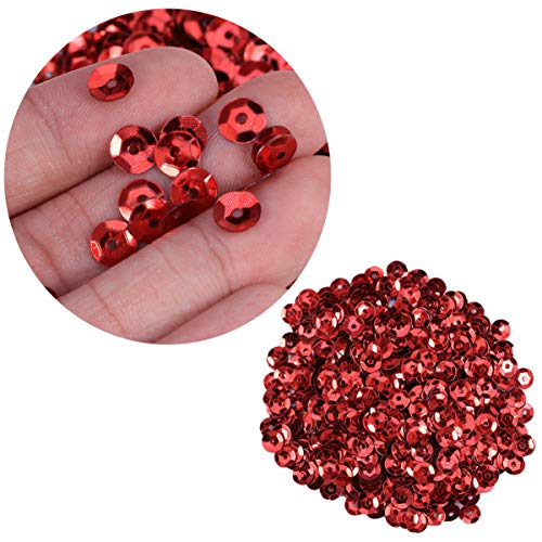 NUOBESTY 6mm Rote Pailletten Für DIY Bastelarbeiten Glitzernde Dekoration Für Kleidung Taschen Und Hochzeiten Funktionsfähige Schmuckzubehörteile Bastelzubehör von NUOBESTY