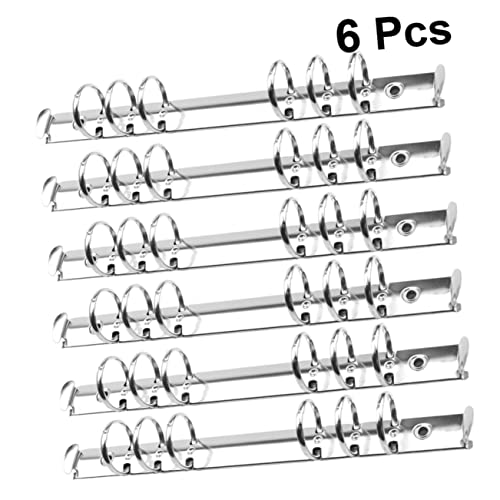 NUOBESTY 6st Binder Loseblatt Bindering Ringclips Mini-binderringe Bindemechanismus Loseblattbuch Büroklammern Schlüsselbund Buchbinder Bindemittel Ringbücher Schlüsselringe Tragbar Silver von NUOBESTY