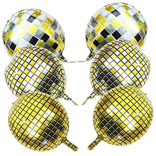 NUOBESTY 6st Disco-kugel-ballon Große Feenballons Ballballons Goldmetallischer Ballon Party-kulisse Metallische Spiegelballons Große Disco-ballons Wanddeko Für Hochzeit Aluminiumfolie von NUOBESTY