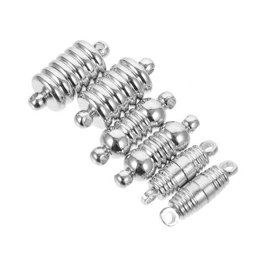 NUOBESTY 6st Schmuckgliederschnalle Bausatz Reize Armbänder Buchstabenperlen Halsketten Befestigungselemente Charme Armband Magnetische Verbindung Halskette Magnetverschlüsse Eisen Silver von NUOBESTY