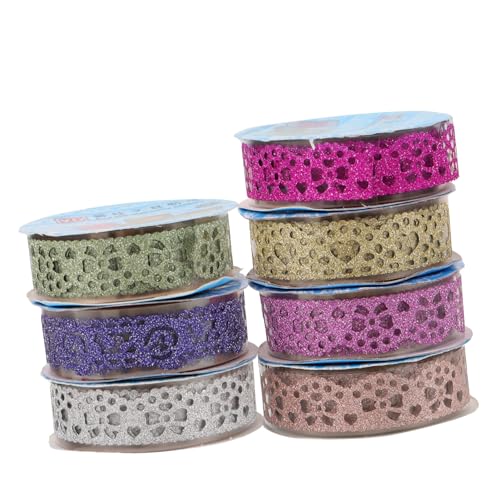 NUOBESTY 7 Rollen Spitzenband Streifen Tagebuch Washi Tape Spender Bling-Band Klebeband für Haustiere scrapbbok the washi tape bastelzeug diy Aufkleber für Fotoalbum Wickelband das Haustier von NUOBESTY