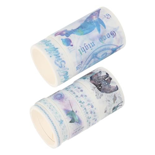 NUOBESTY 7 Rollen Washi-Tape buch dekoration bastelset bastelzeug scrabbook Papier Klebeband ästhetische Aufkleber dekorative klebebänder selber machen DIY liefert Japanisches Papier von NUOBESTY