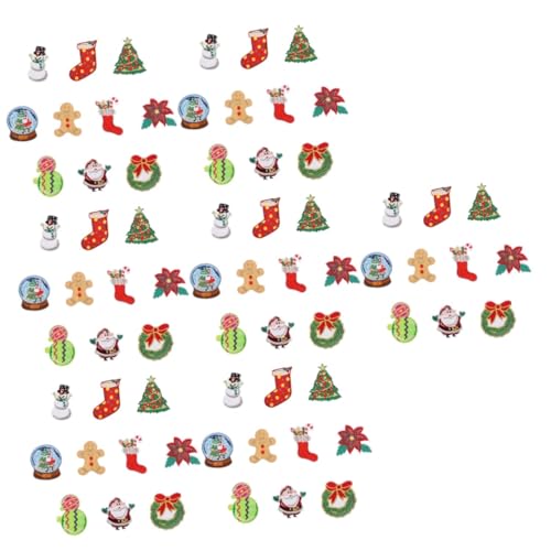 NUOBESTY 7 Sätze Weihnachtspatch Stickerei Stoff Bestickt Stickfaden Bausätze Kleidung Nähen Patch Kleiderflicken Für Zu Hause Patch Aufnähen Patches Nähen Polyester 10 Stück * 7 von NUOBESTY