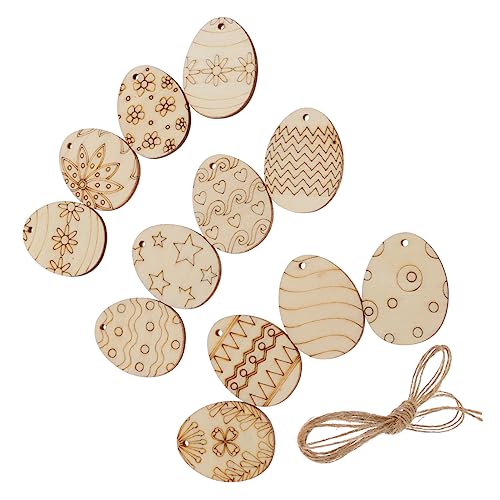 NUOBESTY 75St Ei-Holz-Chips Partygeschenktüten Partyartikel für Mini-Eier basteln für ostern geschenkideen ostern DIY Hängeetiketten hängende etiketten aus holz hölzern Brown von NUOBESTY