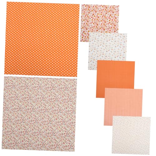 NUOBESTY 7St Patchwork-Gruppe Rosenstoff Baumwollfabrik Fleecestoff Stoffmarker Stoffreste bastel Materialien Cotton Fabric Quiltstoffe handgefertigte Baumwollstoffe Einfaches Gewebe Orange von NUOBESTY