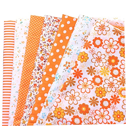 NUOBESTY 7st Patchwork-Gruppe Stoffe Zum Nähen Baumwolle Stickerei-Stoff Stoffbündel Zum Nähen Plüschstoff Roter Stoff Flicken Nähen Stoff Nähen Baumwollfabrik Stoffblumen Filzstoff Orange von NUOBESTY