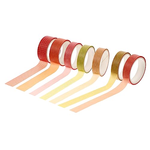 NUOBESTY 8 Rollen Einfarbiges Washi Tape Nachfüllungen Haustier Tapes Streifen Multifunktionales Klebeband Spurloser Klebebandspender Aufkleber Folie Retro Bastelband von NUOBESTY