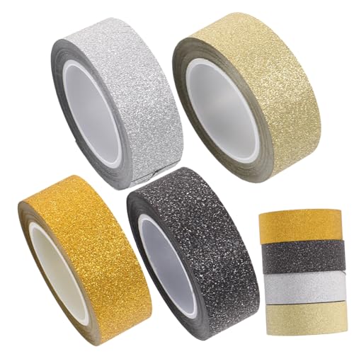 NUOBESTY 8 Rollen Glitzer Und Papier Band Diy Klebeband Handkontoband Etiketten Dekoratives Klebeband Für Diy Hübsches Glitzerband Tag-aufkleber Glitzerband Selber Machen Japanisches Papier von NUOBESTY