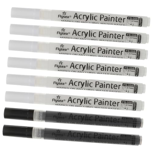 NUOBESTY 8 Stück Acryl Marker Expo Marker Trocken Abwischbare Marker Mit Feiner Spitze Farbmarker Filzstifte Weißer Marker UV Stift Weißer Lackmarker Stift Mit Feiner Spitze Dicke von NUOBESTY